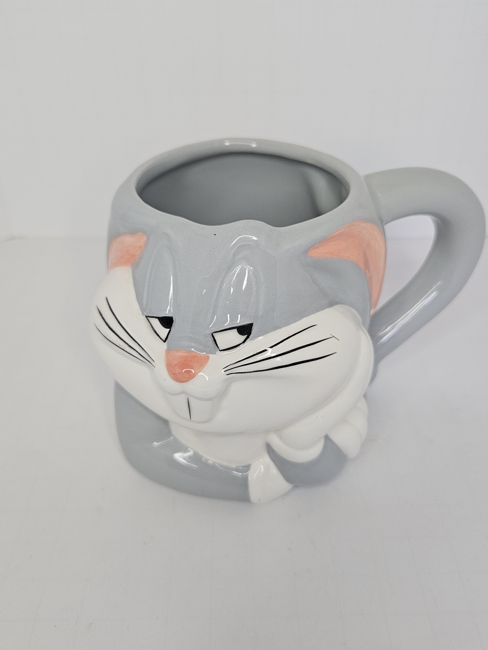 Vintage 1996 WB Bugs Bunny Sculptured Ceramic Coffee Mug